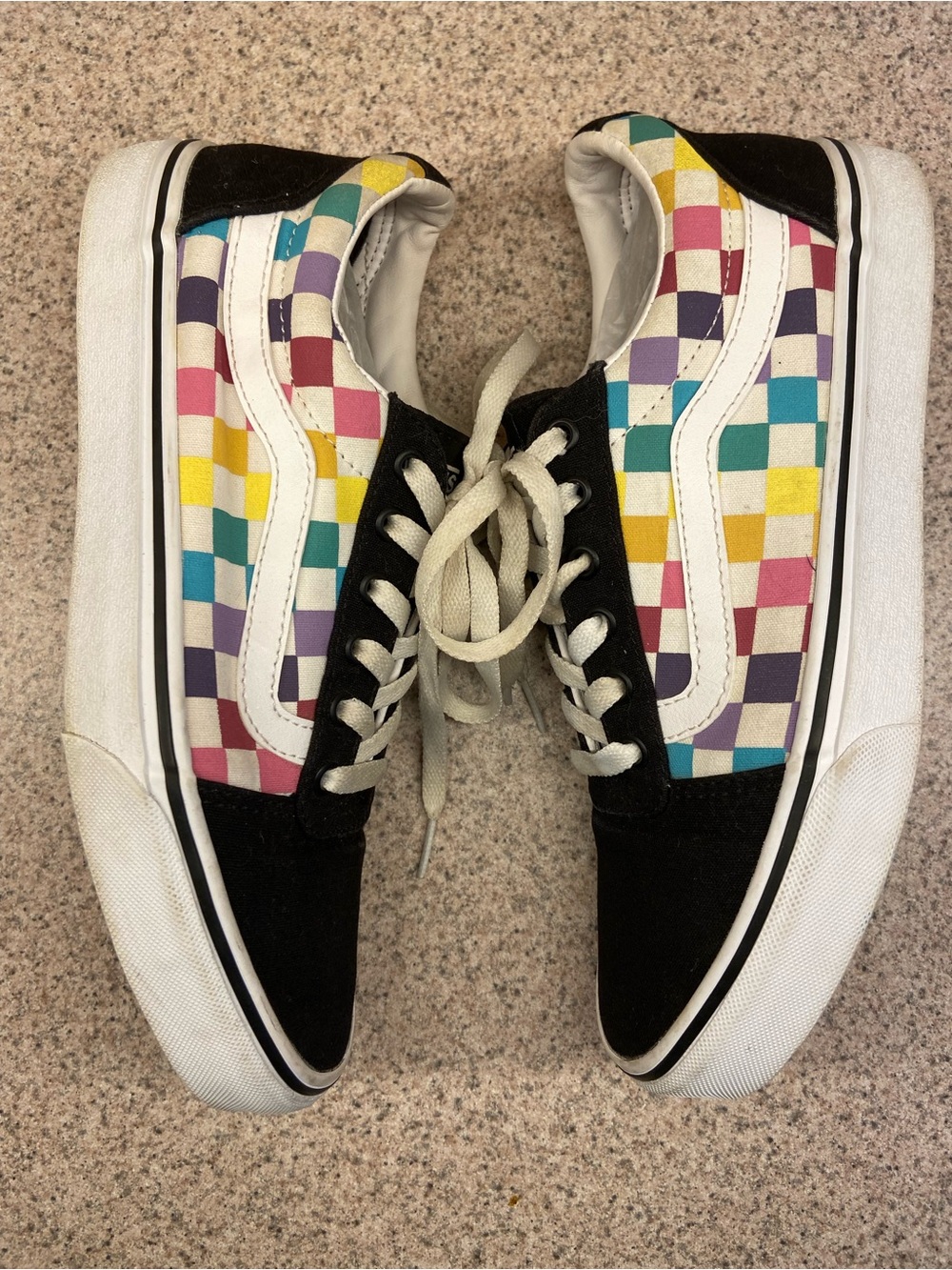 Vans Old Skool Rainbow Checkerboard sneakers colorful multi-check pattern